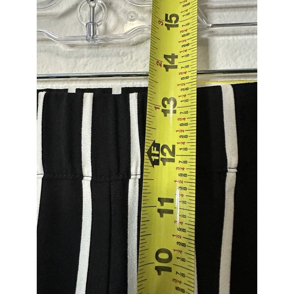 International Concepts Black White Stripe Wide Leg Stretch Waist Pants Medium - Picture 9 of 10